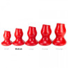 Oxballs Plug Tunnel Pig-Hole rouge Medium - 8 x 5.5 cm